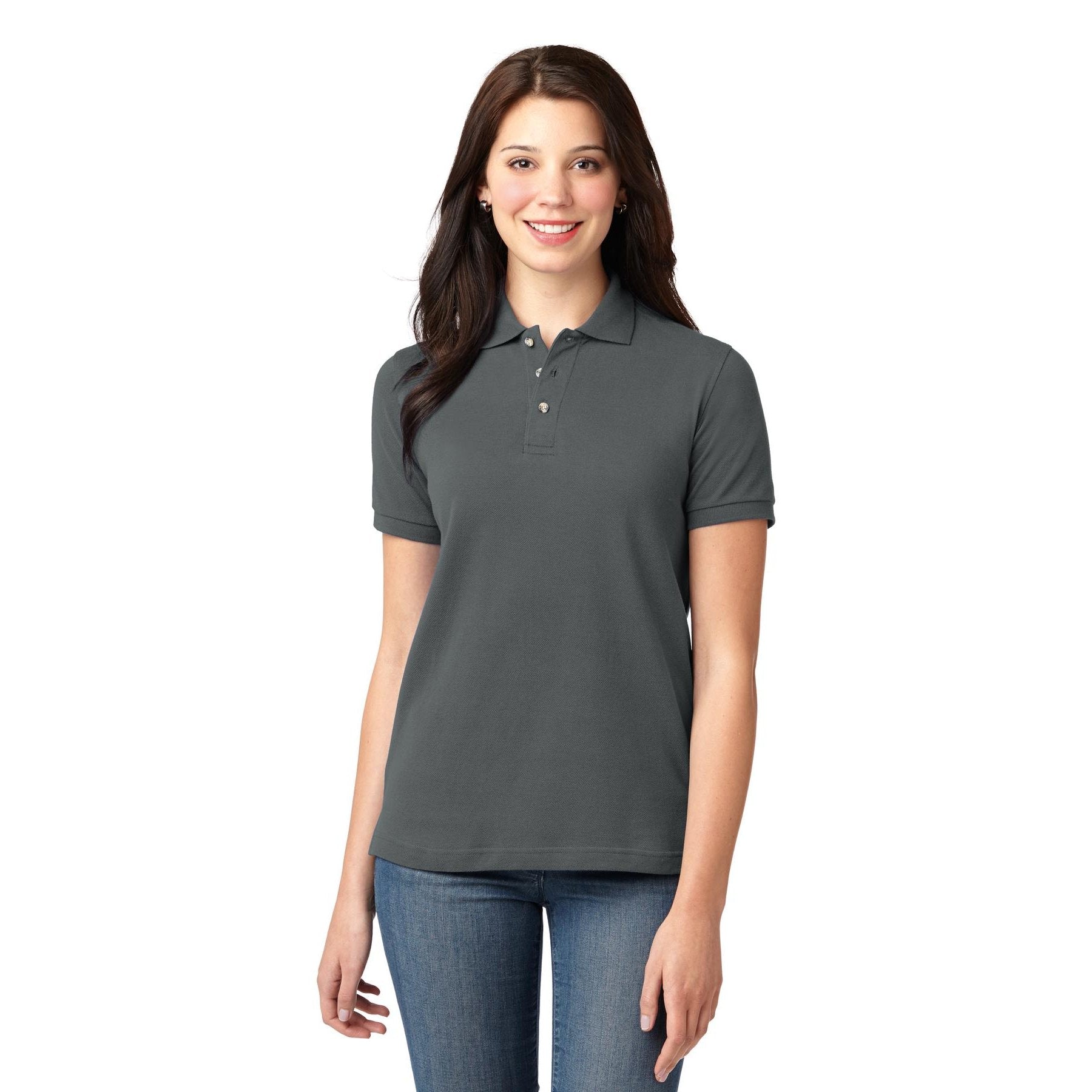 Port Authority-Port Authority® Women's Heavyweight Cotton Pique Polo. L420-MedTech-5